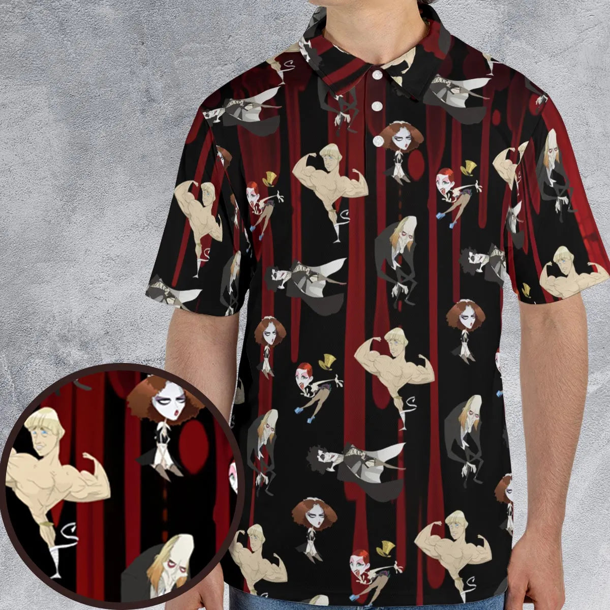 The Rocky Horror Picture Show Characters AOP Men/Women Polo Shirt