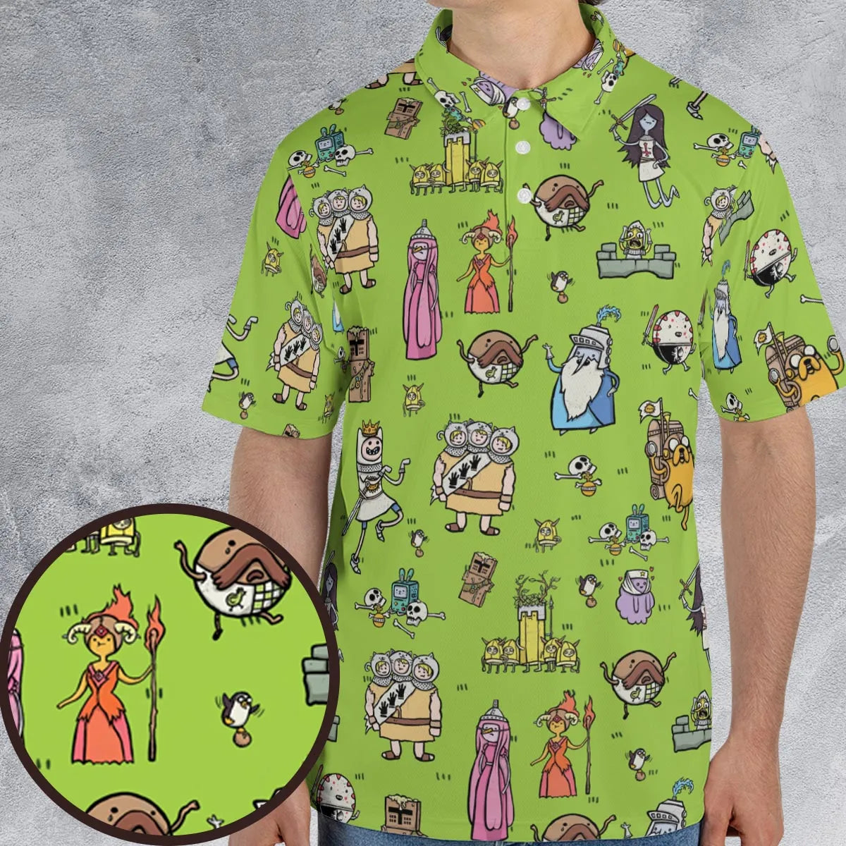 Finn Holy Adventure Adventure Time and Monty Python and the Holy Grail AOP Men/Women Polo Shirt