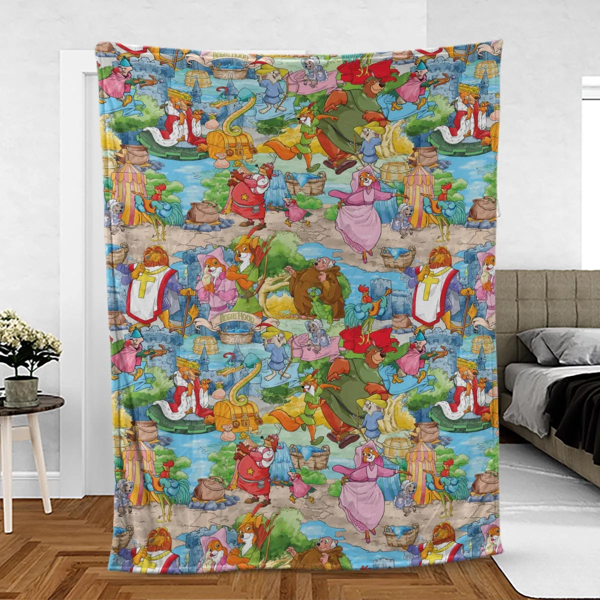 Archer Wood Plaid Robin Hood Fleece Blanket