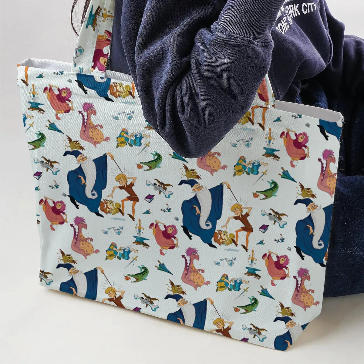 Sword in the Stone Pattern Large Tote Bag