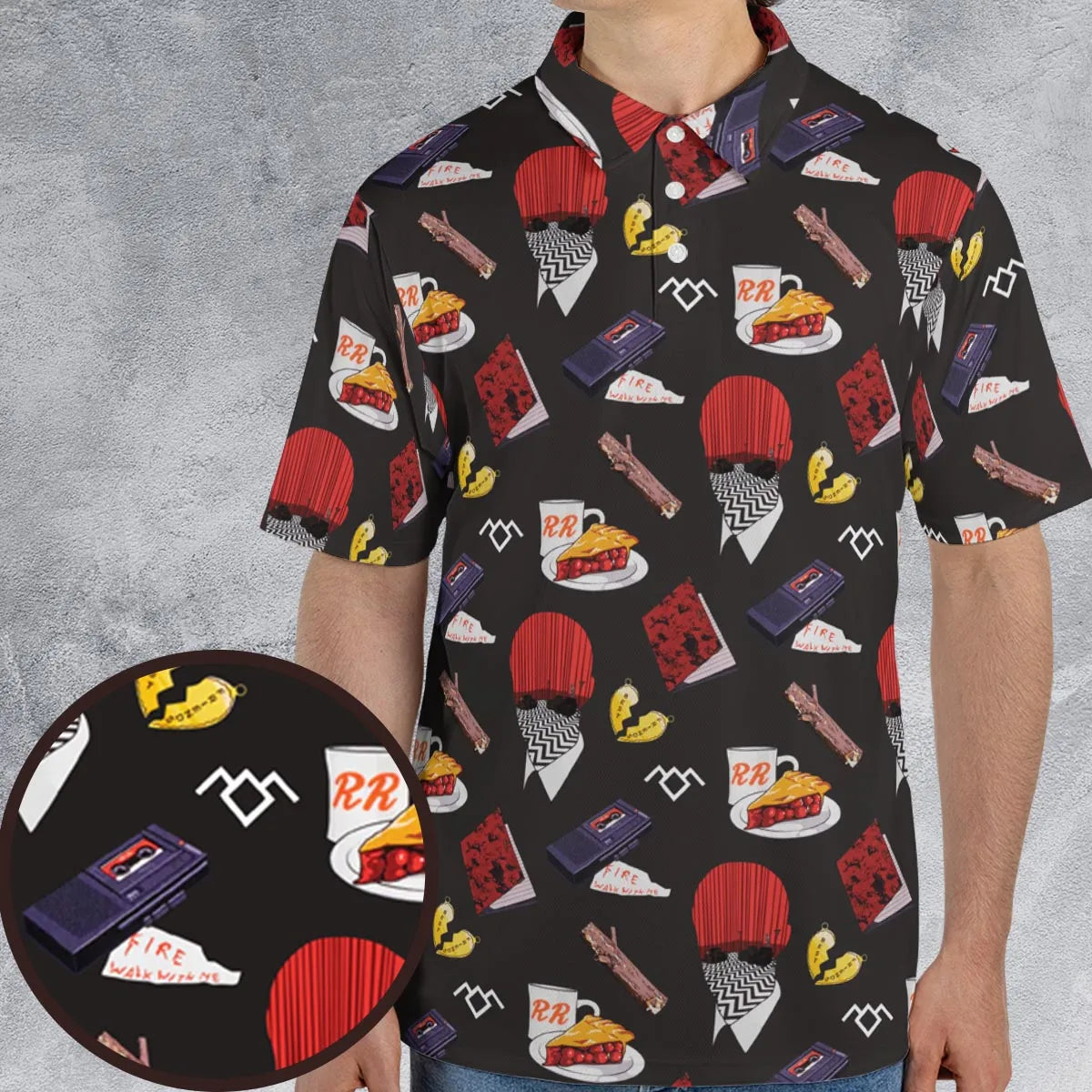 Twin Peaks Pattern AOP Men/Women Polo Shirt