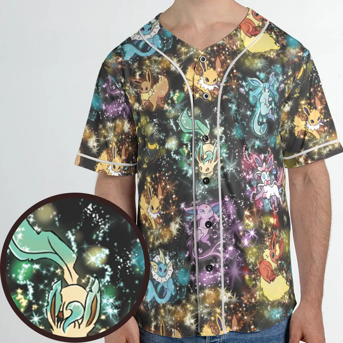 Eevee Evolution in the Galaxy Unisex Baseball Jersey