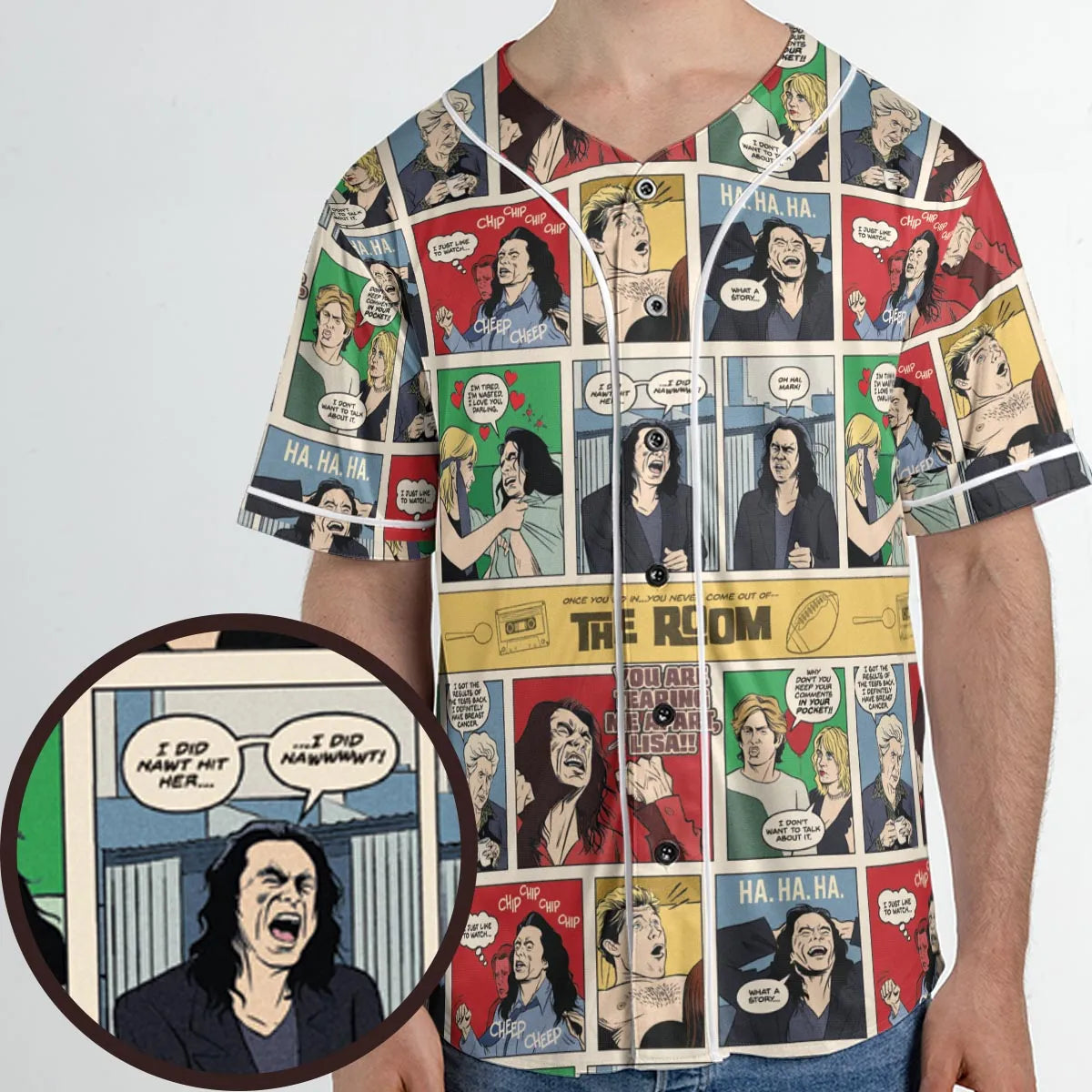 The Room Comic Style Unisex Baseball Jersey