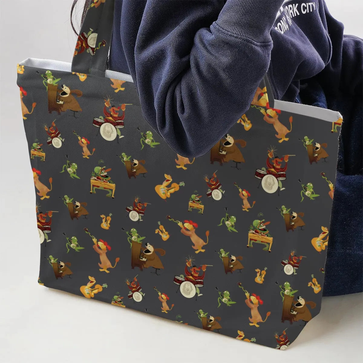 River Bottom Dr. Teeth and the Electric Mayhem Large Tote Bag