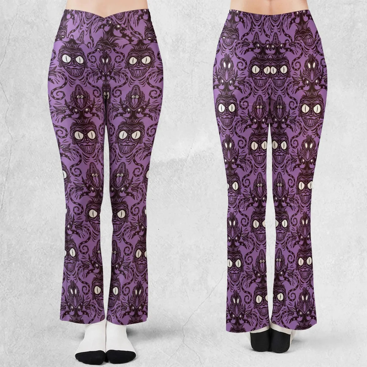 Beetlejuice Haunted Mansion Themed Flare Leggings
