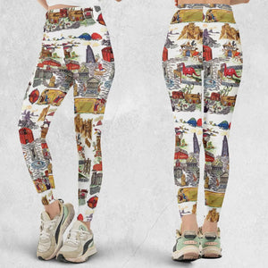 History Of Bedrock Flintstones Legging