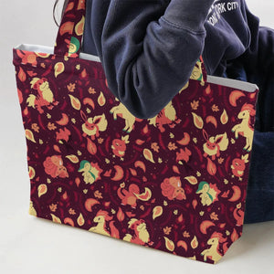 Fire Pokemon Pattern Large Tote Bag