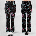 Necromancer Cat Pattern Flare Leggings