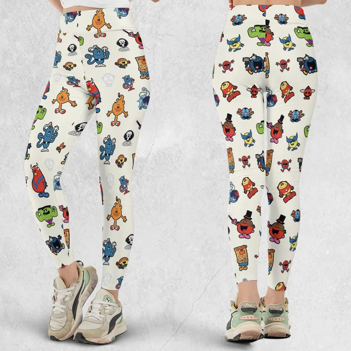 Marvel Characters And Mr Men Pattern Legging