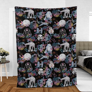 Floral Wars Dark Side Star Wars Pattern Fleece Blanket