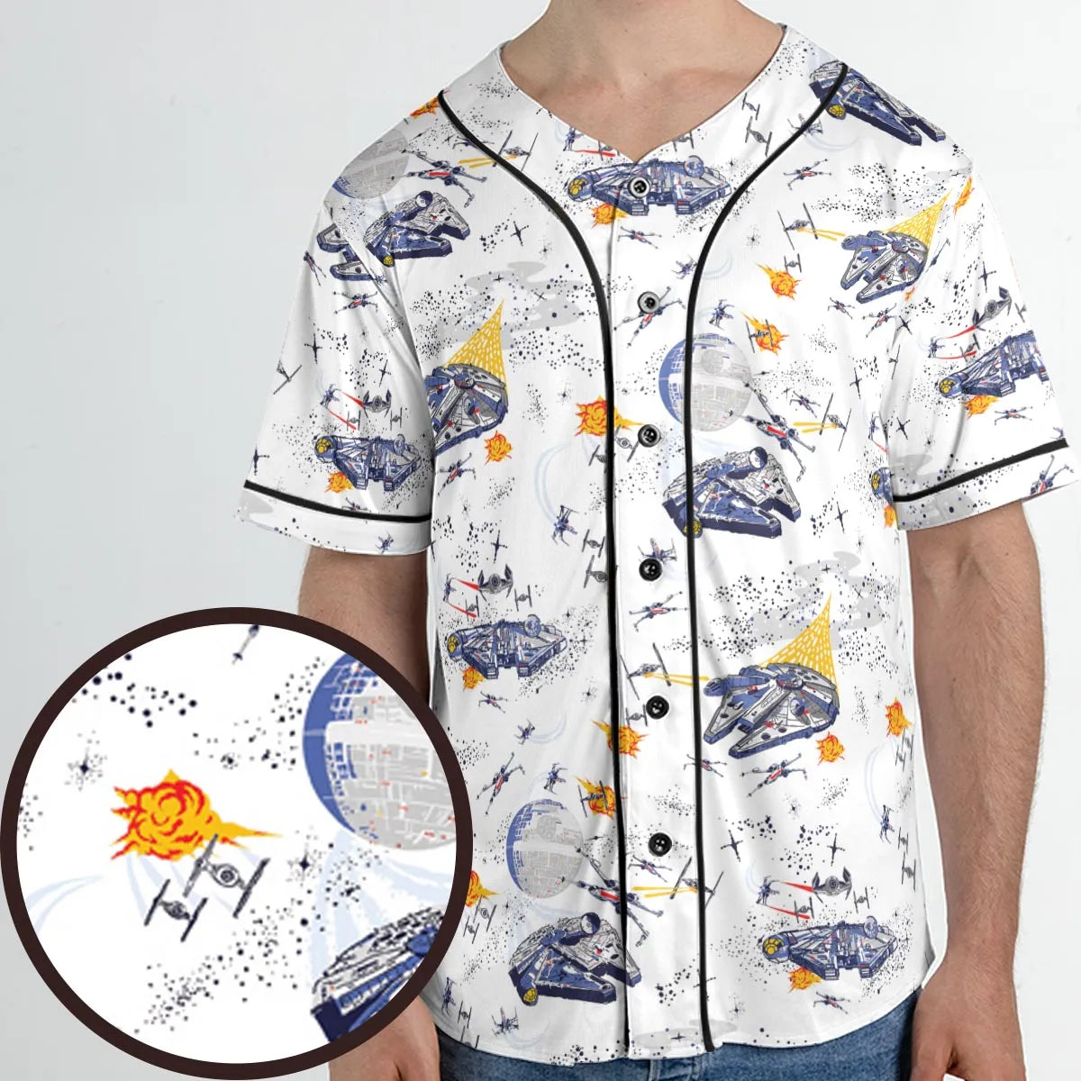 Millennium Falcon Patterns Star Wars Unisex Baseball Jersey