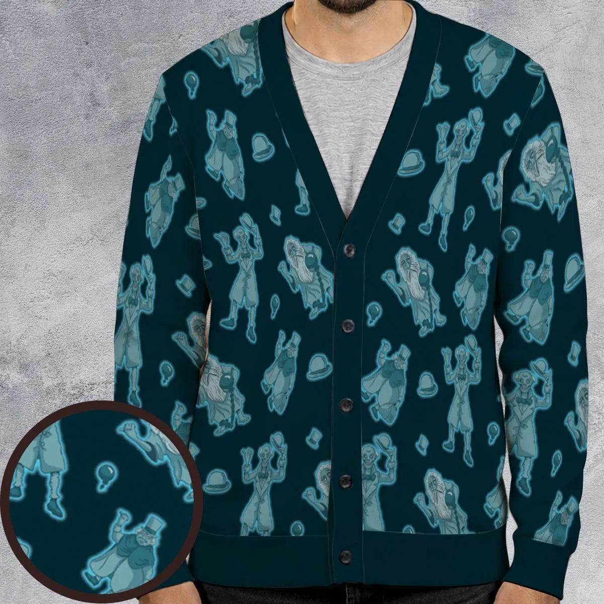 Hitchhiking Ghosts Haunted Mansion Cardigan