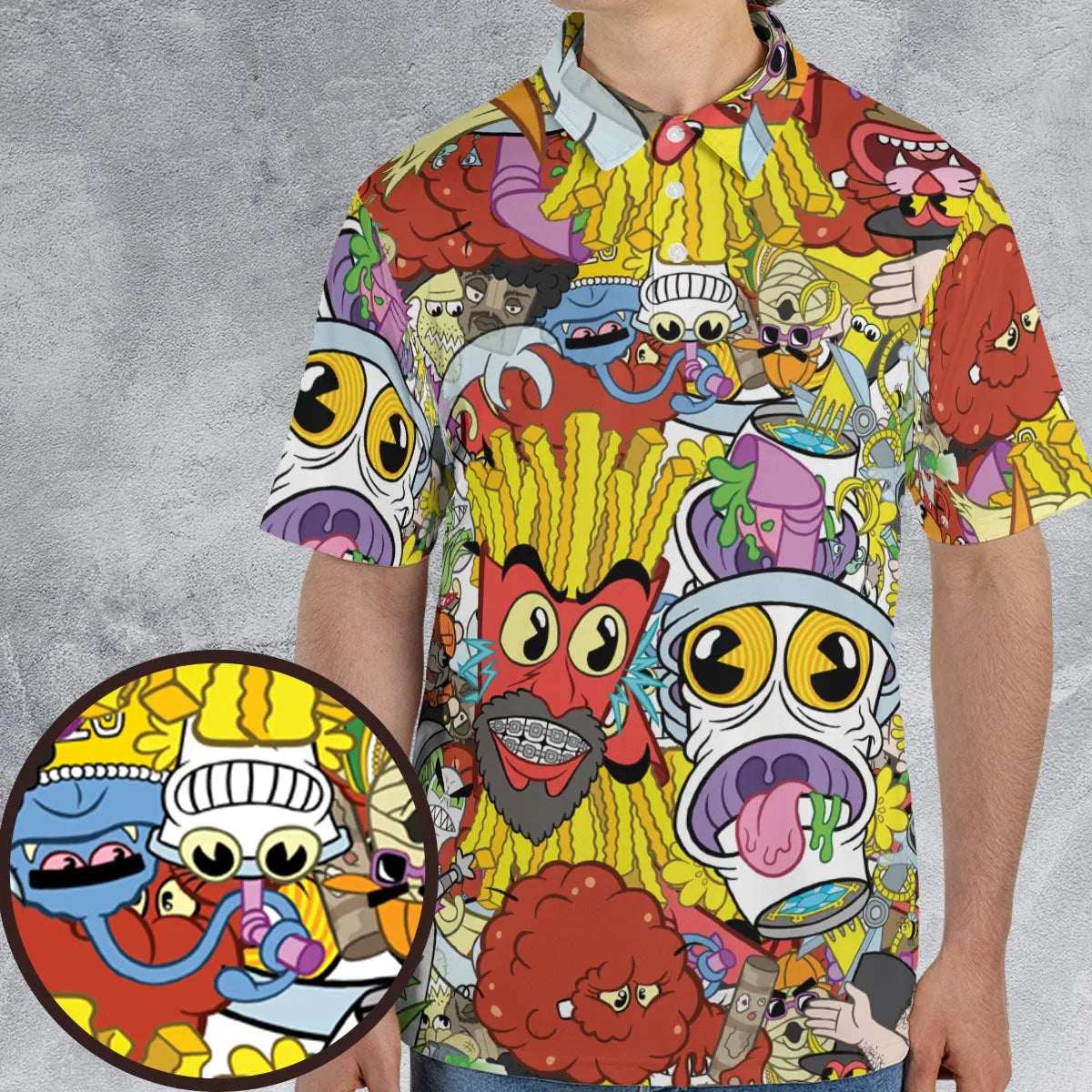 Pure Chaos Aqua Teen Hunger Force AOP Men/Women Polo Shirt