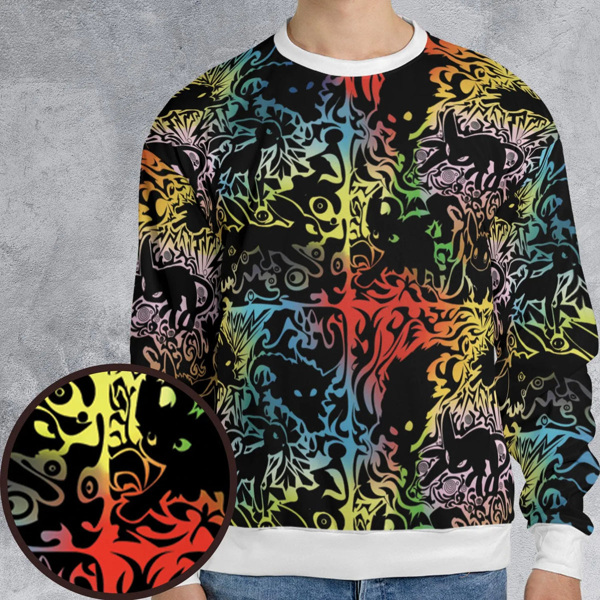 Eevee Pokemon Black All-over Print Sweatshirt