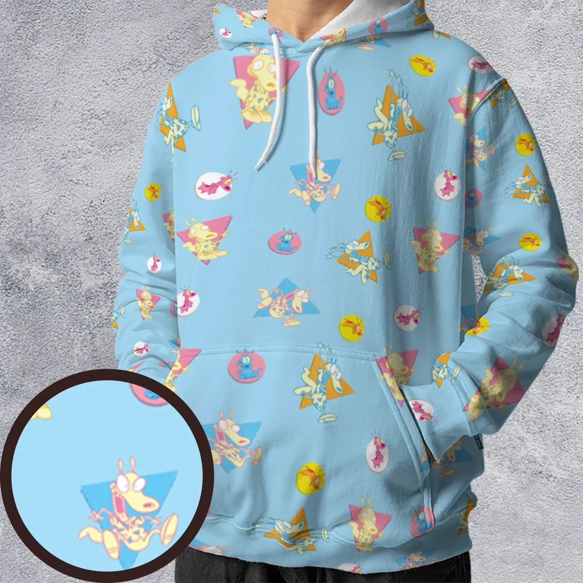 Rocko and Spunky Pattern Rocko's Modern Life All-over Print Hoodie