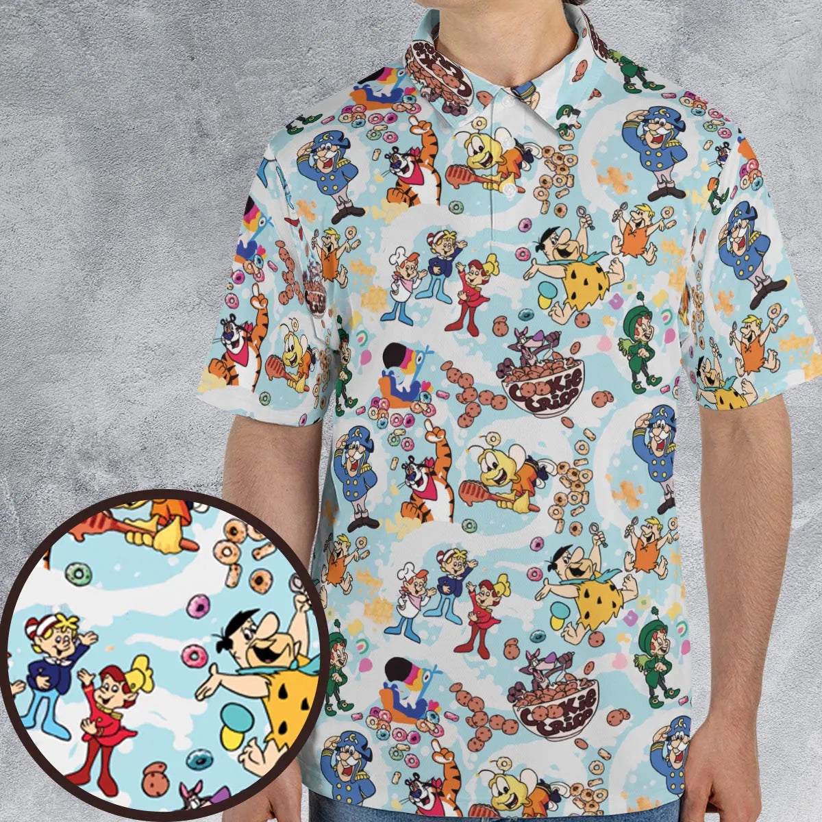 Cereal Favs Large Scale AOP Men/Women Polo Shirt