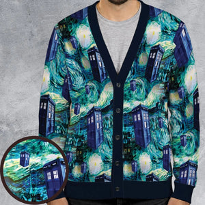 Tardis Starry Night Doctor Who Cardigan