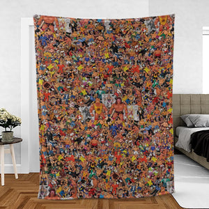 Wrestling Hulk Hogan and Buddies Figures Fleece Blanket