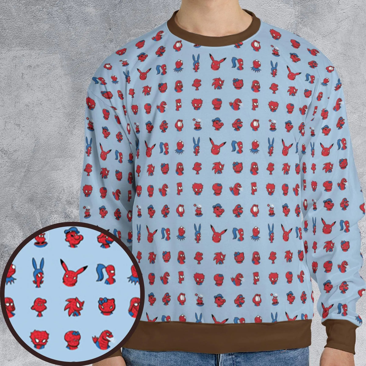 Funny Spider-Man Characters Pattern All-over Print Sweatshirt