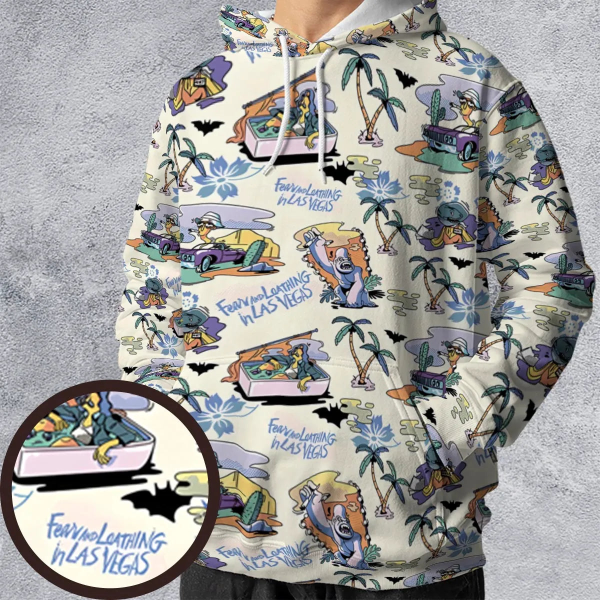 Vacation Fear and Loathing In Las Vegas Pattern All-over Print Hoodie