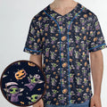 Cute Baby Yoda Halloween Pattern Unisex Baseball Jersey