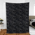 Black Raven Pattern Fleece Blanket