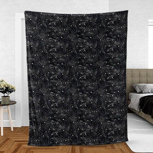 Black Raven Pattern Fleece Blanket