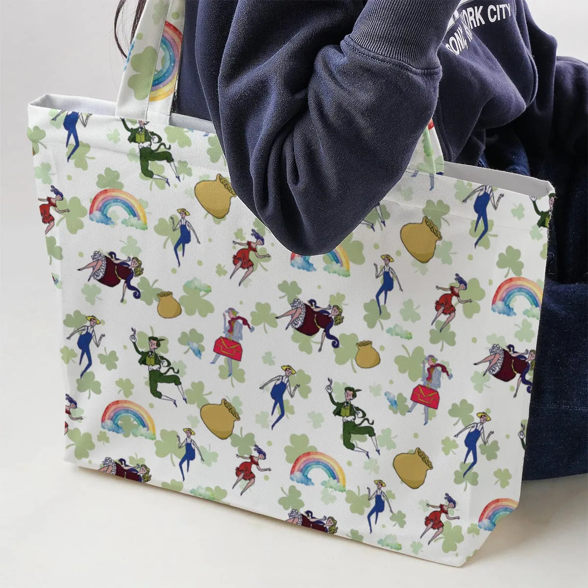 Irish Movie Finian’s Rainbow Characters Large Tote Bag