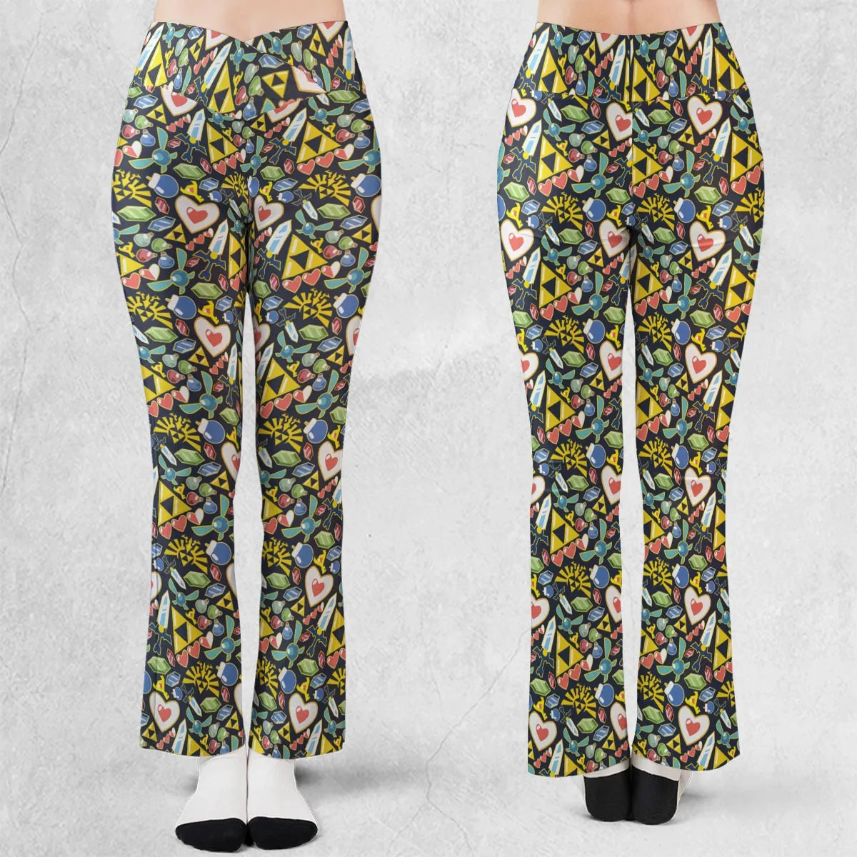 Zelda Theme Items Flare Leggings