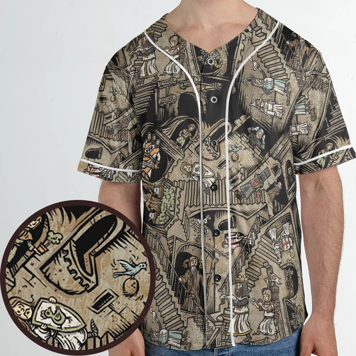 Monty Escher’s Relativity Unisex Baseball Jersey