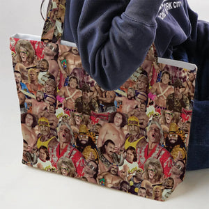 Pro Wrestlers Large Tote Bag