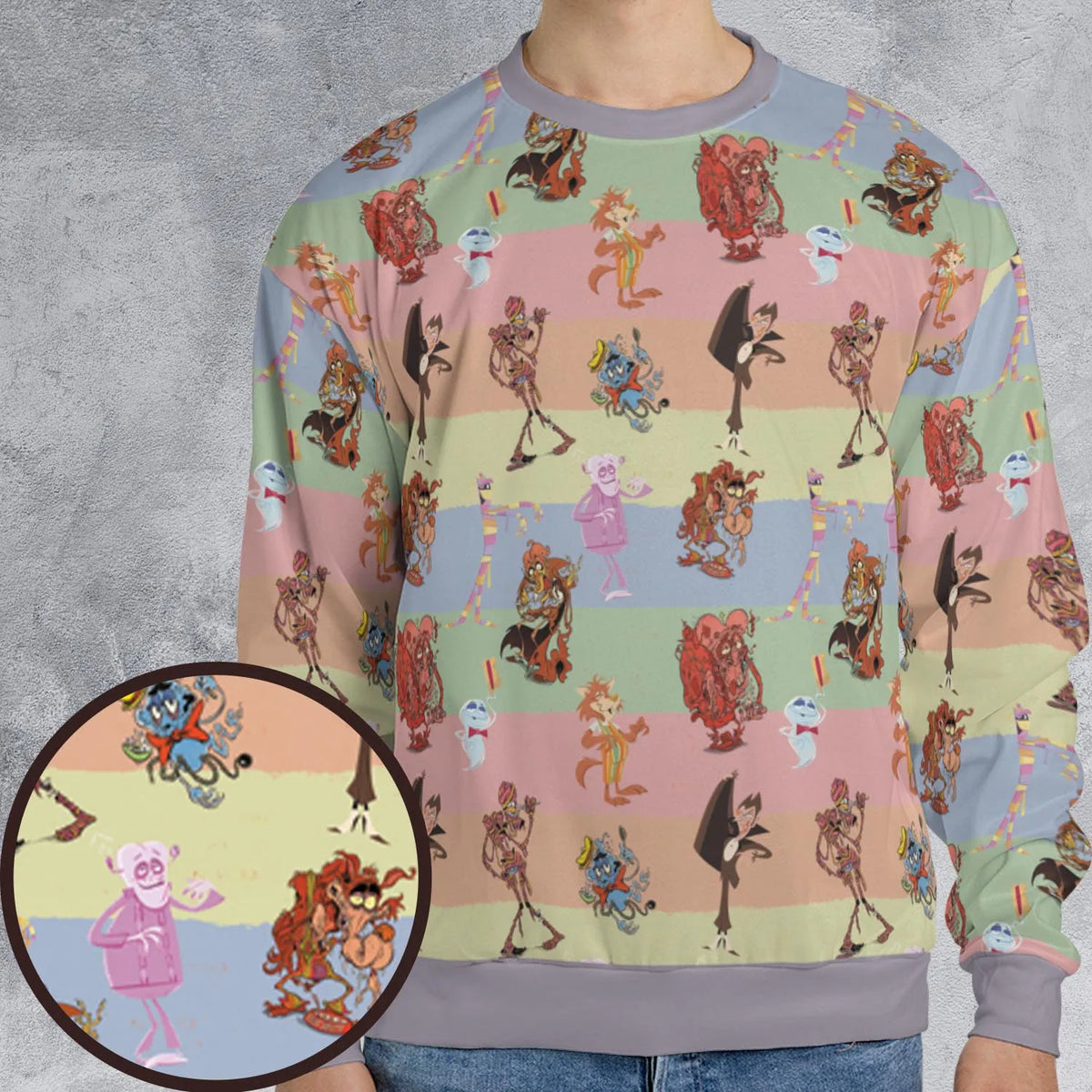 Spooky Monster Mash Cereal Monster All-over Print Sweatshirt