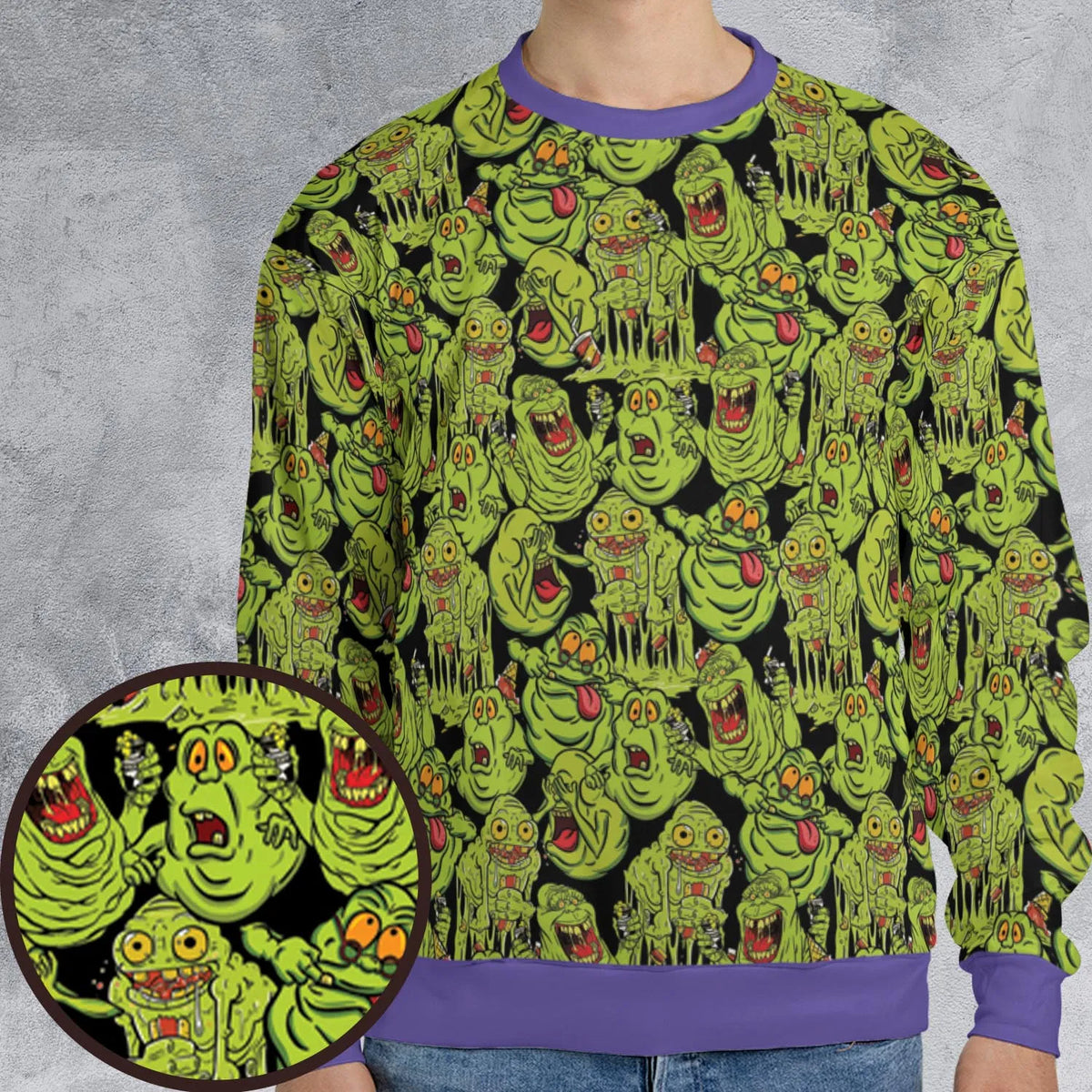 Funny Slimer Ghostbusters All-over Print Sweatshirt