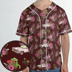Slimer Ecto-1 Proton Pack Floral Ghostbusters Unisex Baseball Jersey