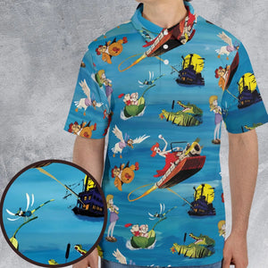 Chasing The Rescuers Characters AOP Men/Women Polo Shirt
