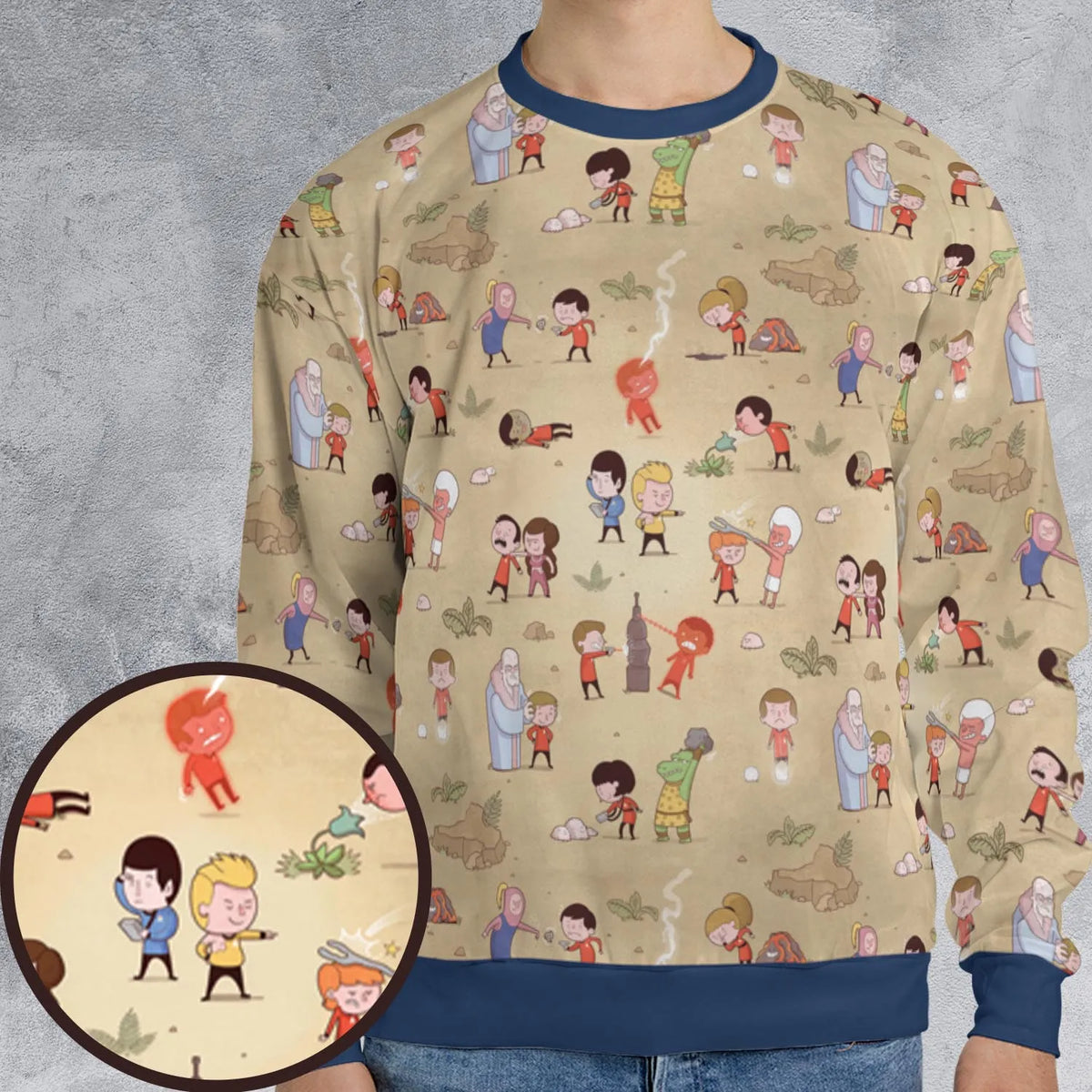 Pyramid America Star Trek Characters All-over Print Sweatshirt