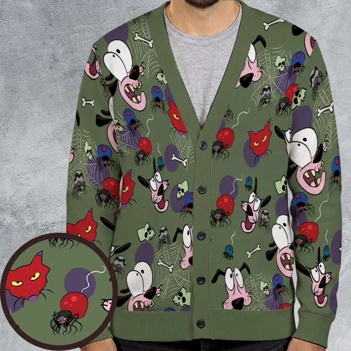 Toon Terror Courage The Cowardly Dog Cardigan