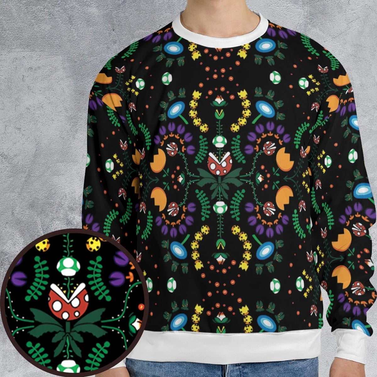 Mario Bros Piranha Plant All-over Print Sweatshirt