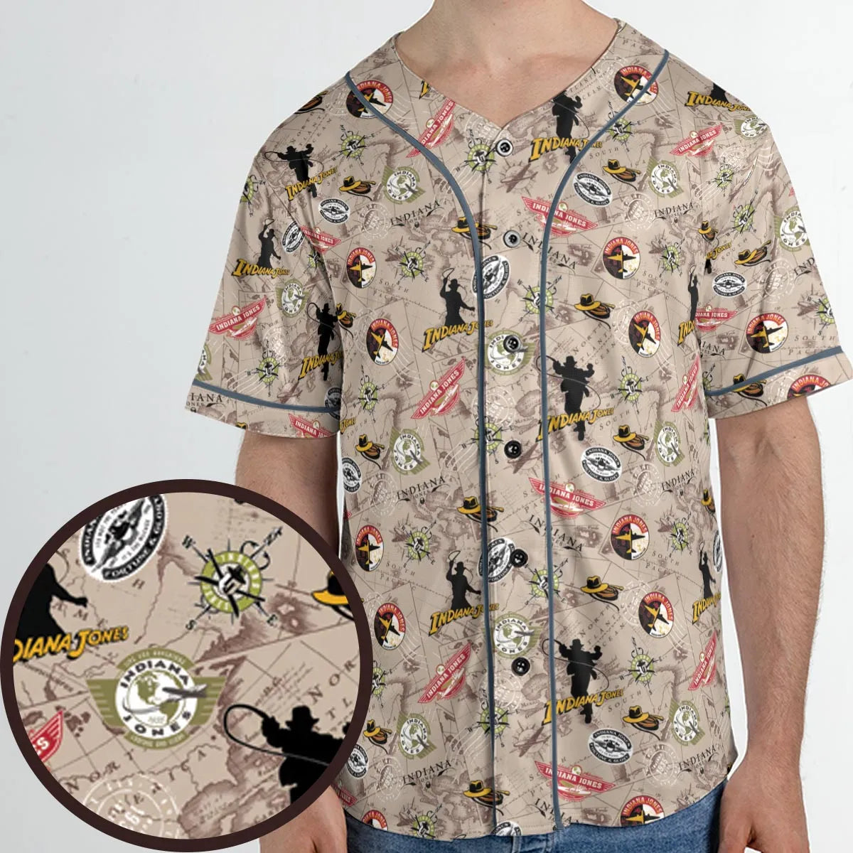 Indiana Jones Patterns Unisex Baseball Jersey