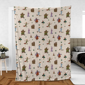 Oo-de-lally Robin Hood Characters Fleece Blanket