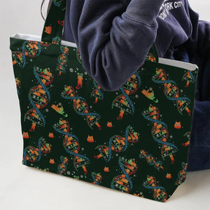 Cat Kitten DNA Pattern Large Tote Bag