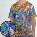 Rainbow Epic Pokemon Unisex Baseball Jersey