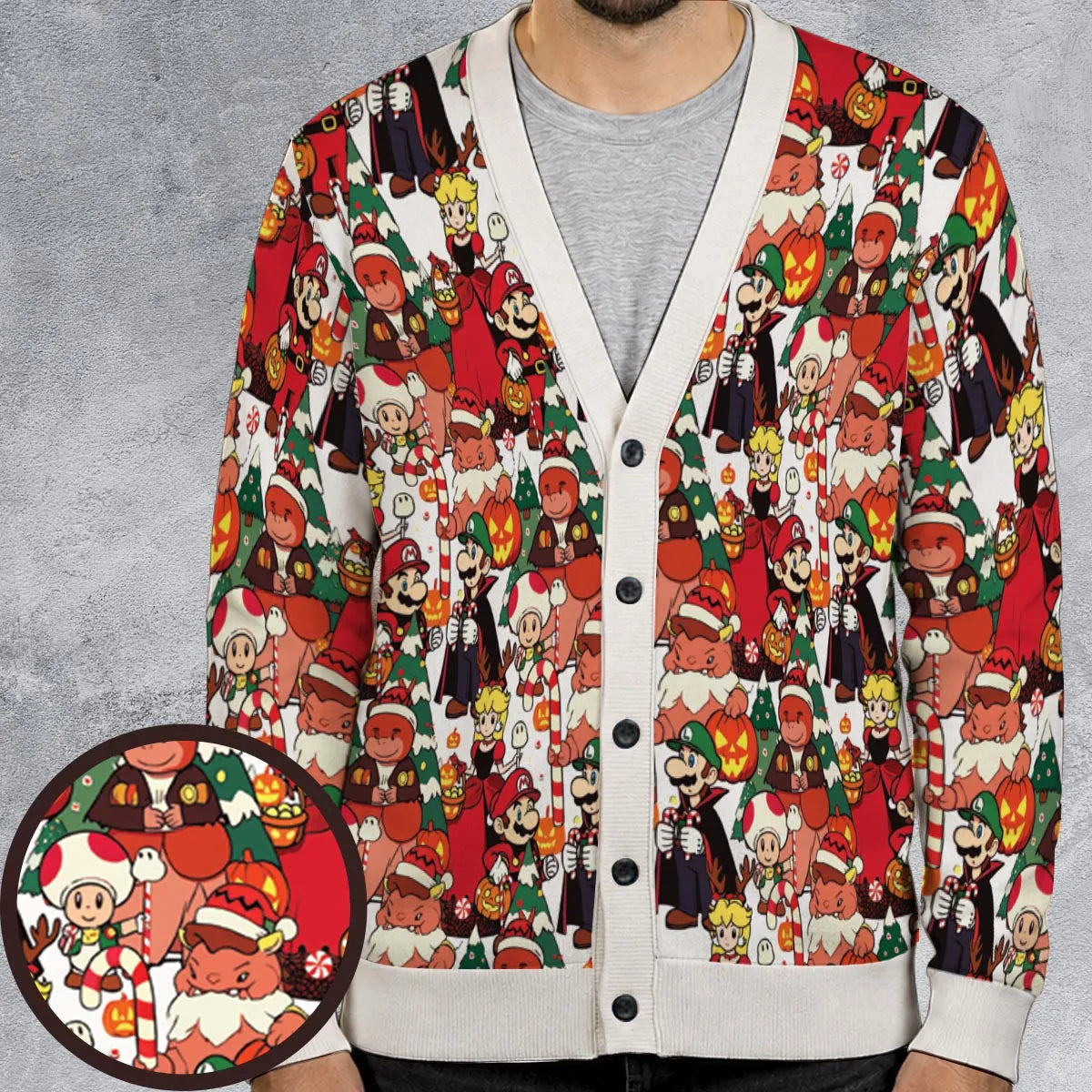 Holiday Power Up Super Mario Cardigan