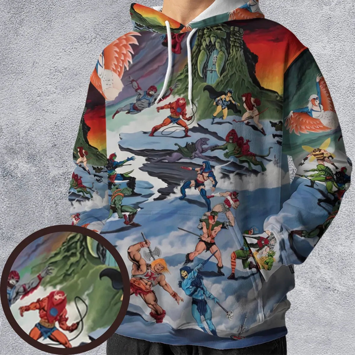 MOTU Castle Grayskull Battle All-over Print Hoodie