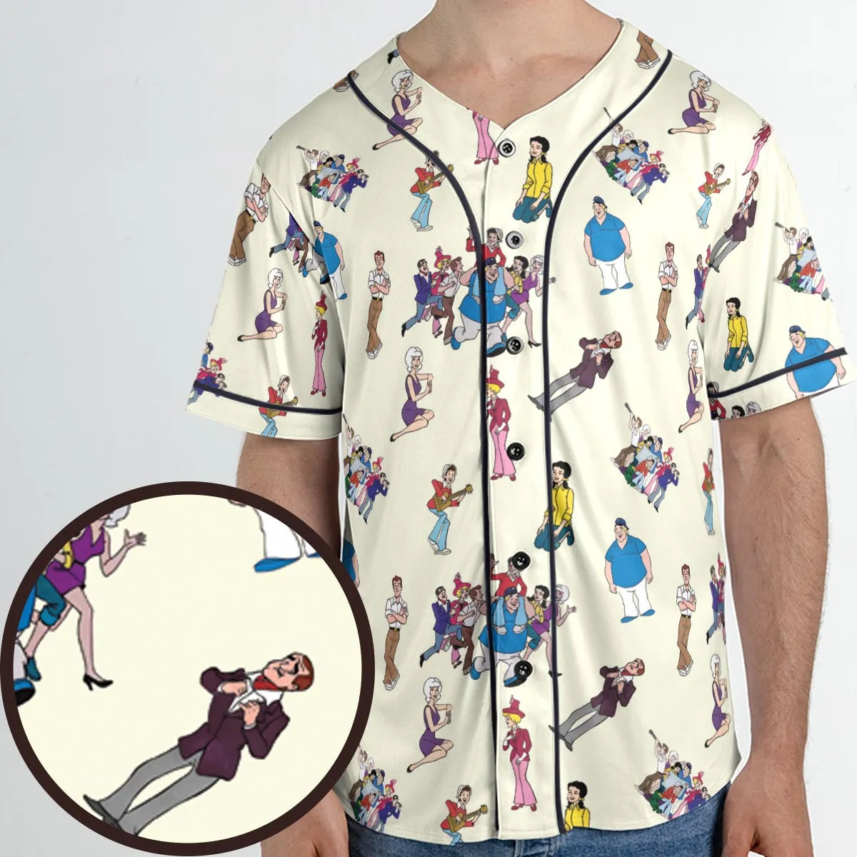 The New Adventures of Gilligan Pattern Unisex Baseball Jersey