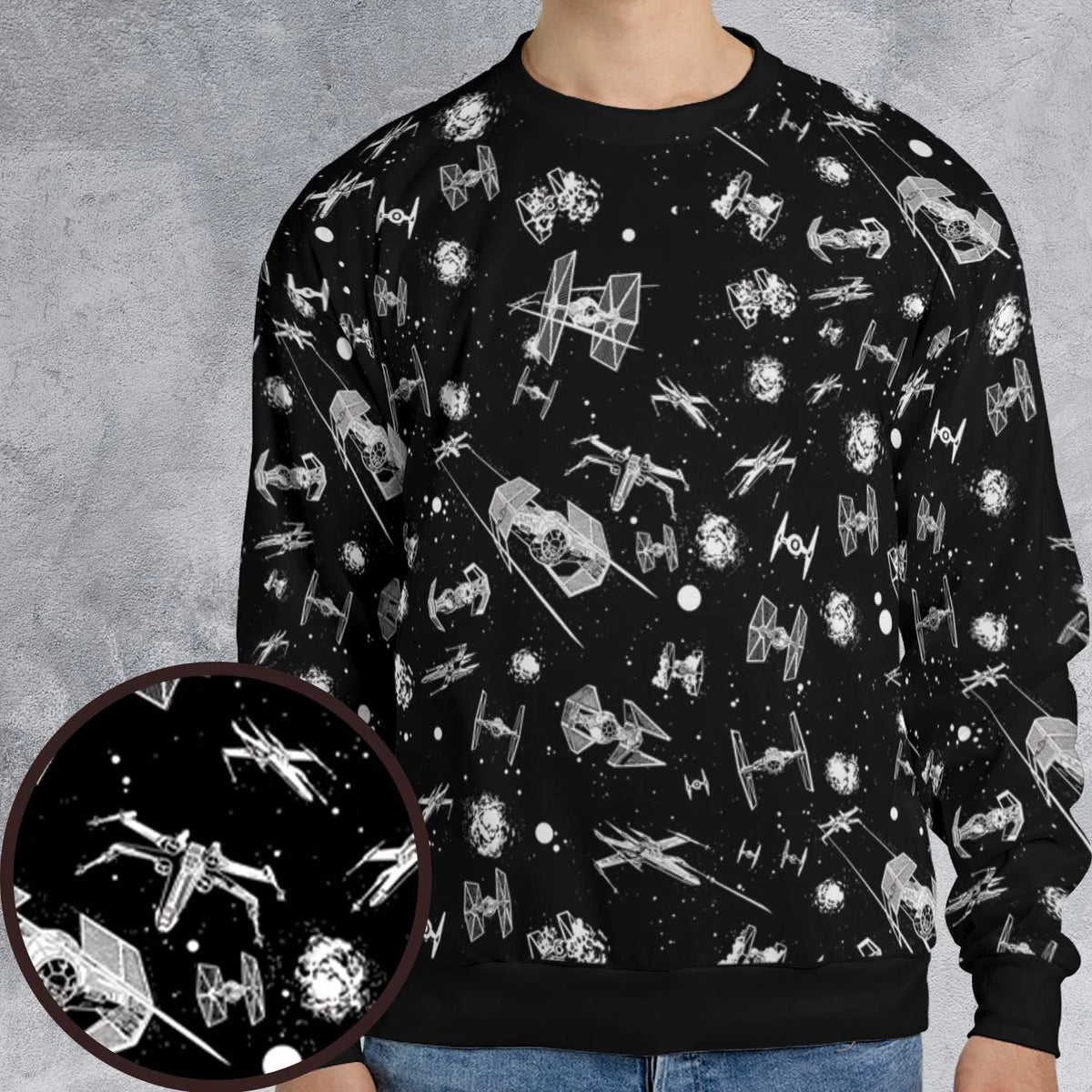 Space Ship Battle Star Wars All-over Print Sweatshirt