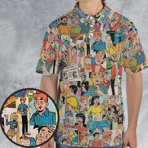 Archie Comics Characters Collage AOP Men/Women Polo Shirt