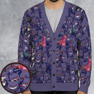 Gengars Pokemon Pattern Cardigan