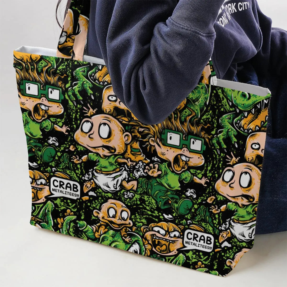 Old Skool Saturday Morning Rugrats Large Tote Bag