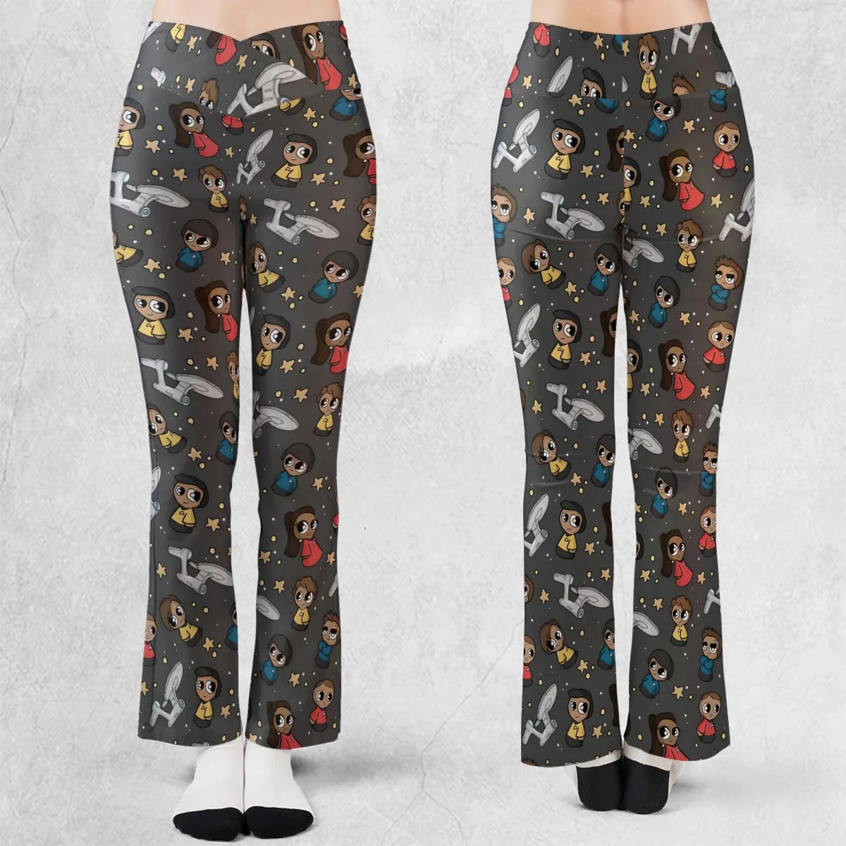 Cute Space Star Trek Flare Leggings